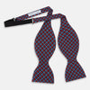 View 2 of product Red and Blue Nested Square Printed Silk Bow Tie OS