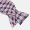View 3 of product Pink and Navy Rosette Medallion Printed Silk Bow Tie OS