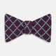 Red Houndstooth Check Printed Silk Bow Tie OS