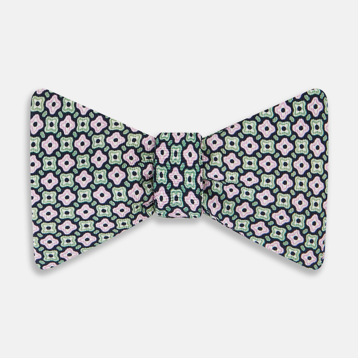 View 1 of product TIES BOWS GEOMETRIC MEDALLION PRINTED SILK KELLY OS