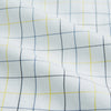 View 6 of product The Turnbull & Asser Yellow and Blue Grid Check Mayfair Shirt features a long-sleeve button-up design with a yellow and blue grid pattern, shown against a plain white background.