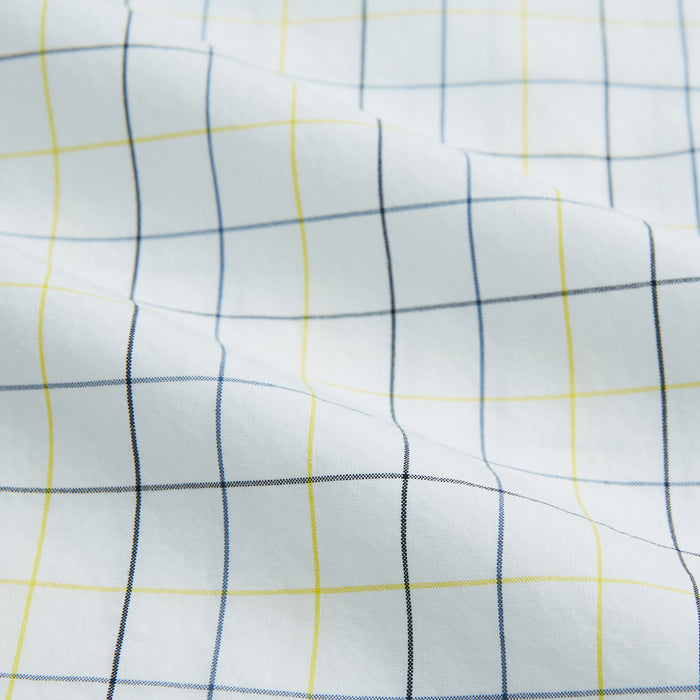 Yellow and Blue Grid Check Mayfair Shirt Image 5