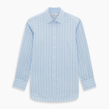 Navy and Blue Combination Check Mayfair Shirt Image 6