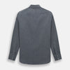View 3 of product The Turnbull & Asser Azzurro Westminster Shirt in dark grey features long sleeves, a classic collar, buttoned cuffs, and a straight hem, showcased against a white background, highlighting refined British craftsmanship.