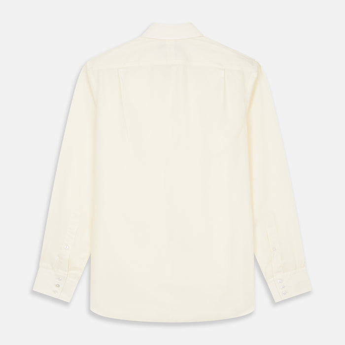 Tailored Fit Cream Cotton Shirt with Kent Collar and 3-Button Cuffs Image 2
