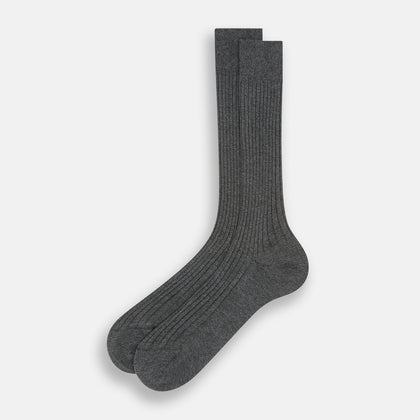 Grey Organic Cotton Mid-Length Socks Image 1