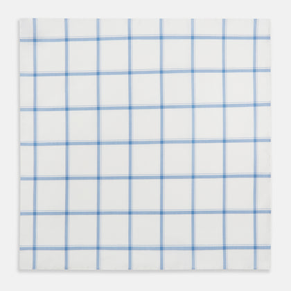Colony Blue Grid Check Hand-Rolled Handkerchief Image 1