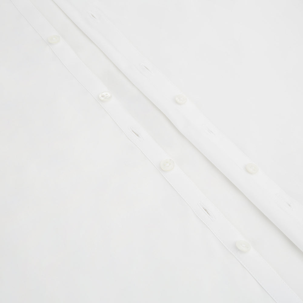 The Turnbull & Asser White Westminster Shirt is a long-sleeve, button-up dress shirt with a classic cut and Westminster collar, shown on a white background.