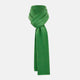 The Turnbull & Asser Plain Kelly Green Cashmere Knitted Scarf is shown looped at the top with both ends hanging down, its soft texture and vibrant color standing out against a plain white background.
