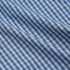 View 4 of product The Turnbull & Asser Navy Multi Check Cotton Regular Fit Mayfair Shirt features long sleeves, button-down front, collar, and buttoned cuffs in a navy and white check pattern, shown against a plain white background.
