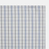 View 2 of product The Turnbull & Asser Blue and Navy Multi Check Hand-Rolled Handkerchief features a blue and white plaid design with thin, evenly spaced lines, shown flat against a white background.