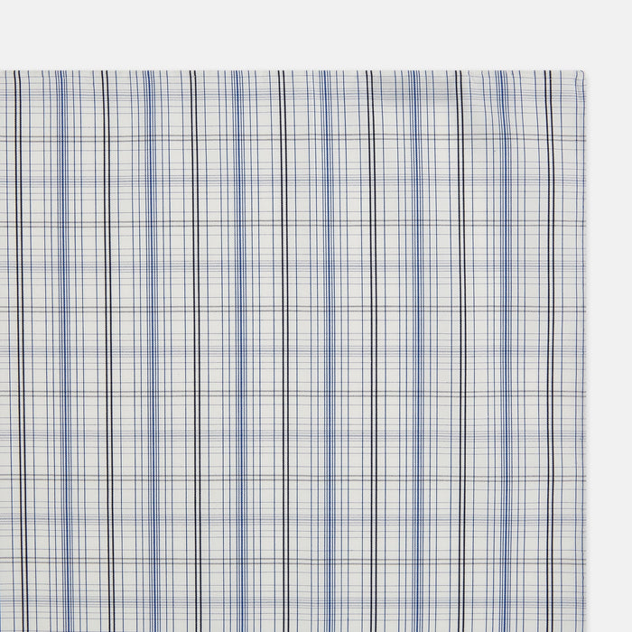 Blue and Navy Multi Check Hand-Rolled Handkerchief Image 1