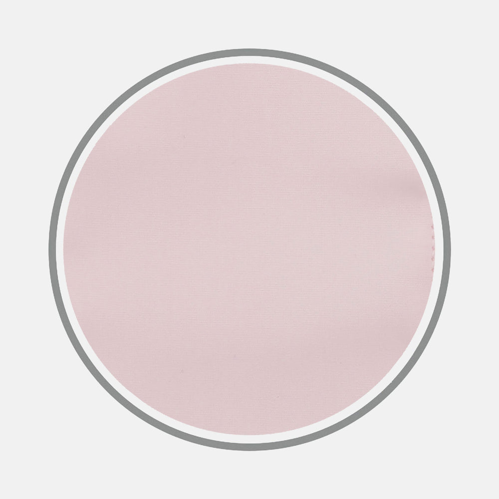 A circular swatch of Turnbull & Asser Pink Sea Island Quality Cotton Fabric, in pale pink bordered by white and gray rings, is shown on a light gray background.