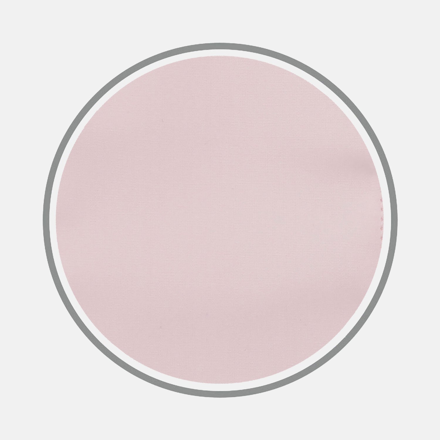 View 1 of product A circular swatch of Turnbull & Asser Pink Sea Island Quality Cotton Fabric, in pale pink bordered by white and gray rings, is shown on a light gray background.