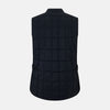 View 3 of product The Turnbull & Asser Navy Quilted Gilet is sleeveless and lightweight, with a front zipper, zippered side pockets, chest pocket, and rounded hem—ideal for versatile layering. Shown on a plain white background.