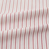 View 6 of product The Turnbull & Asser Red Graph Check Mayfair Shirt features a classic collar and buttoned cuffs, with red and blue stripes on white, ideal for formal wear. Laid flat on a white surface.