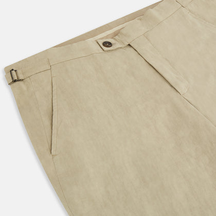 Taupe Linen Henry Trousers Image 1