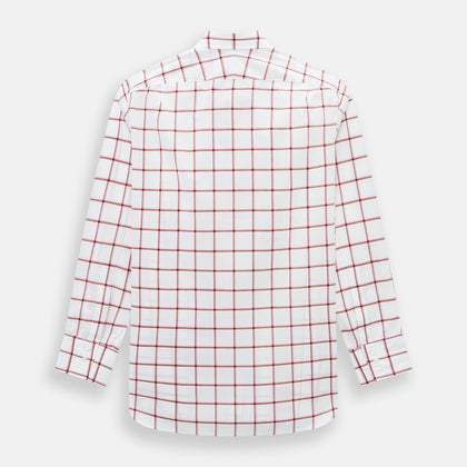 Dark Red Grid Check Mayfair Shirt Image 2