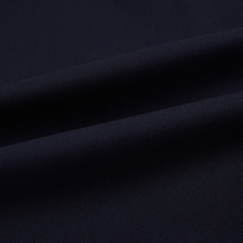 The Navy Twill Windsor Shirt by Turnbull & Asser features long sleeves, a button-up front, British craftsmanship, and a refined Windsor collar, shown in dark navy on a plain white background.