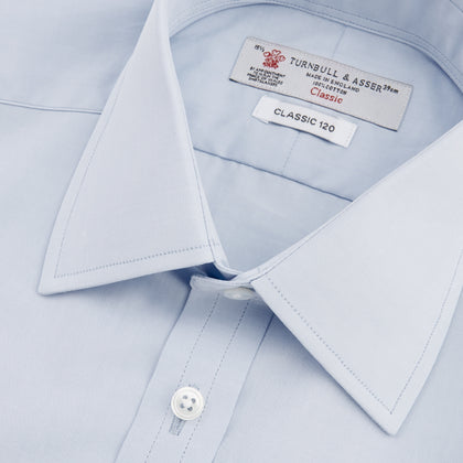 Two-Fold 120 Light Blue Shirt with T&A Collar and 3-Button Cuffs Image 1