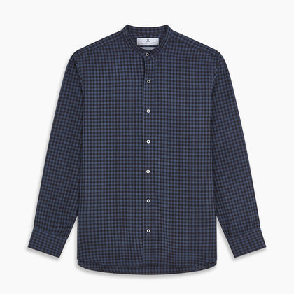Navy Check Cotton Weekend Fit Blake Shirt Image 5