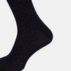 View 4 of product Turnbull & Asser Navy/Azzurro Polka Dot Long Socks—stylish knee-high socks featuring an elegant dotted pattern, perfect for those seeking sophisticated long socks.