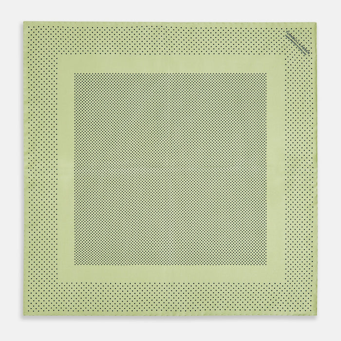 Melon Green Dot Silk Pocket Square Image 3