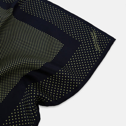 Navy and Gold Silk Pocket Square Image 1