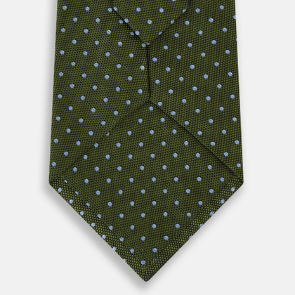 Green and Blue Micro Dot Silk Tie Image 7