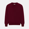 View 1 of product The Turnbull & Asser Burgundy Cashmere V-neck Jumper is shown on a white background.