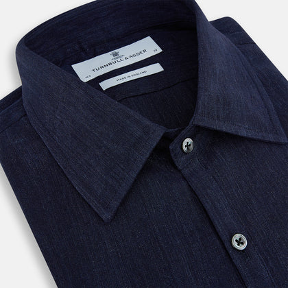 Navy Linen Westminster Shirt Image 1