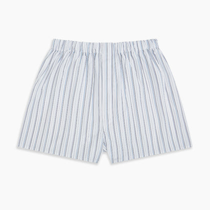 Blue Fine Track Stripe Godfrey Boxer Shorts Image 2