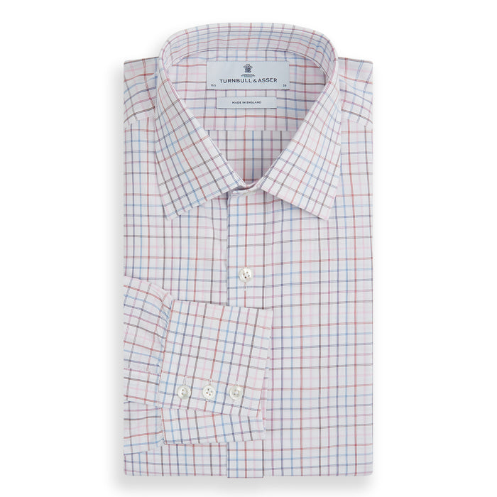 Pink Multi Double Grid Check Mayfair Shirt Image 3