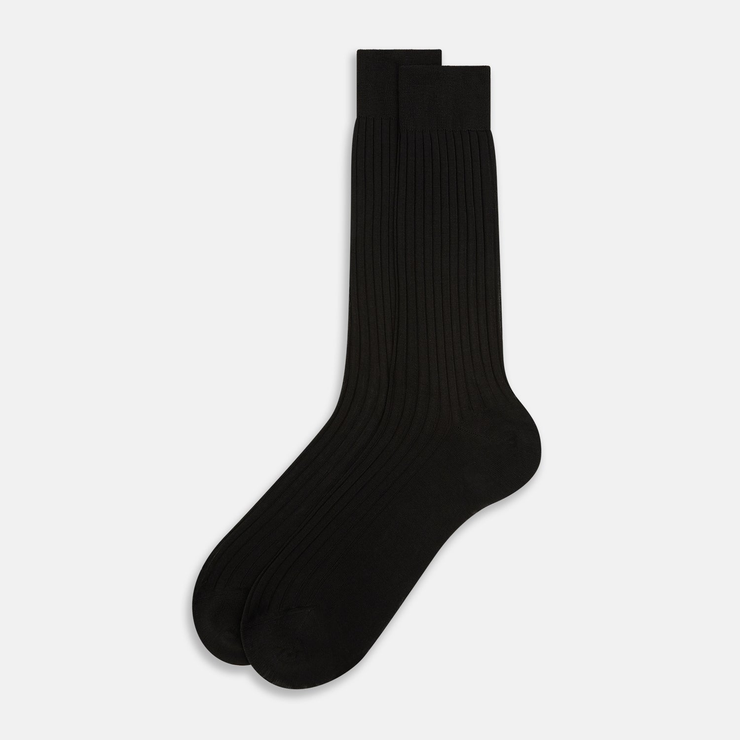 View 2 of product A single Dark Chocolate Mid-Length Sock by Turnbull & Asser is shown against a plain white background.