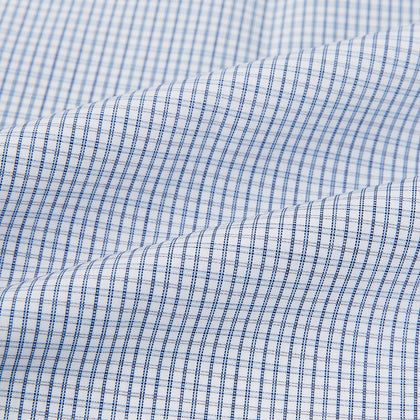 Blue Micro Graph Check Mayfair Shirt Image 5