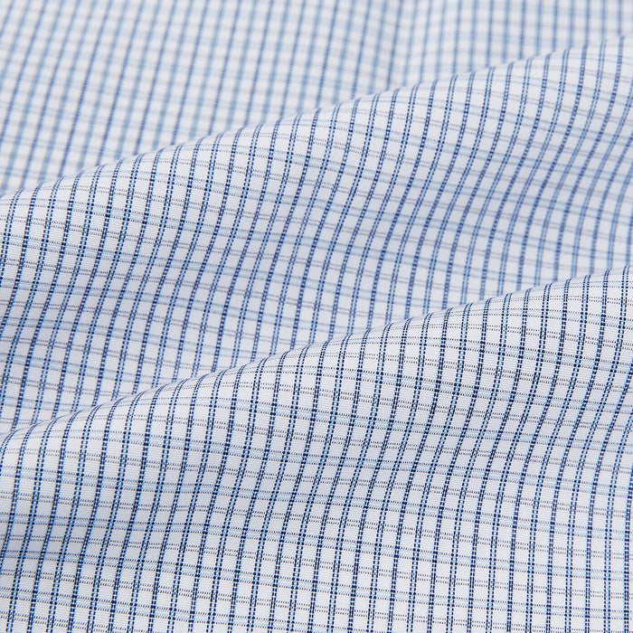Blue Micro Graph Check Mayfair Shirt Image 5