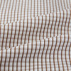 View 6 of product The Coffee Micro Shadow Check Mayfair Shirt by Turnbull & Asser is a long-sleeved, button-up shirt made from fine Italian cotton with a small brown and white check pattern, classic collar, and buttoned cuffs—an essential for any man’s wardrobe.