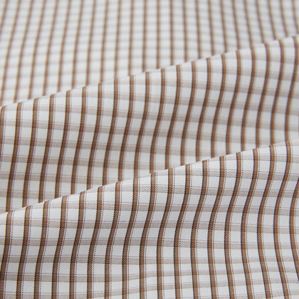 Coffee Micro Shadow Check Mayfair Shirt Image 5