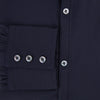 View 4 of product The Navy Twill Windsor Shirt by Turnbull & Asser features long sleeves, a button-up front, British craftsmanship, and a refined Windsor collar, shown in dark navy on a plain white background.