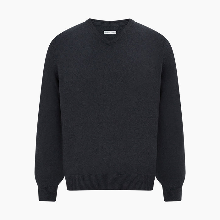 Dark Green Cashmere V-Neck Jumper Image 4