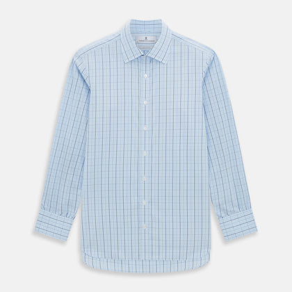 Navy and Blue Combination Check Mayfair Shirt