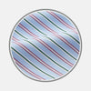 View 1 of product Close-up of Turnbull & Asser's Blue, Purple & Green Stripe Cotton Fabric featuring diagonal stripes on a light blue background, viewed through a circular frame; the cotton material is softly folded and slightly textured.