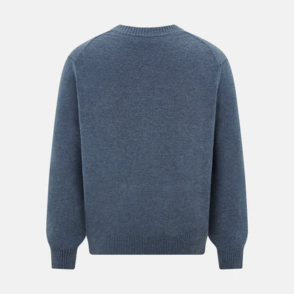 Blue Melange Cashmere Cardigan Image 2