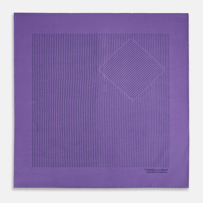 Purple Stripe Silk Pocket Square Image 2
