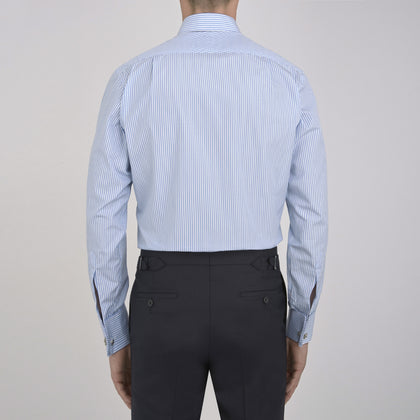 Light Blue Bengal Stripe Shirt with T&A Collar and Double Cuffs Image 5