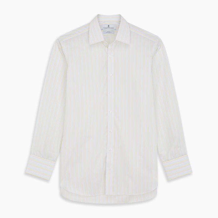 Yellow Multi Stripe Cotton Regular Fit Whitby Shirt Image 5