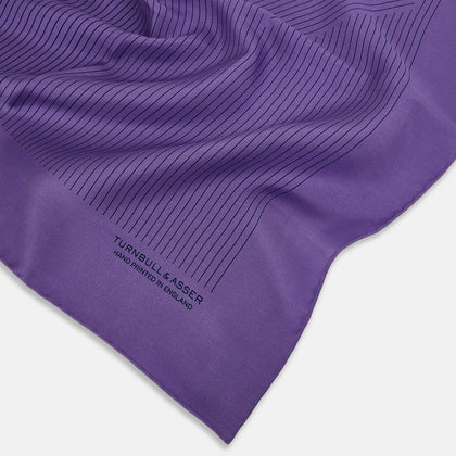 Purple Stripe Silk Pocket Square Image 1