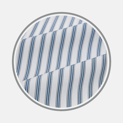 Blue Multi Wide Track Stripe Fabric