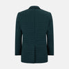 View 3 of product The Turnbull & Asser Fulham Forest Green Single-Breasted Quilted Blazer features a three-button front, notched lapels, chest pocket, and two front flap pockets—an elegant choice for the modern gentleman on a plain white background.