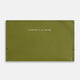The Moss Green Slim Rounded Card Holder by Turnbull & Asser features Italian leather, white printed branding on the front, detailed stitching, and a curved seam at the upper right corner.